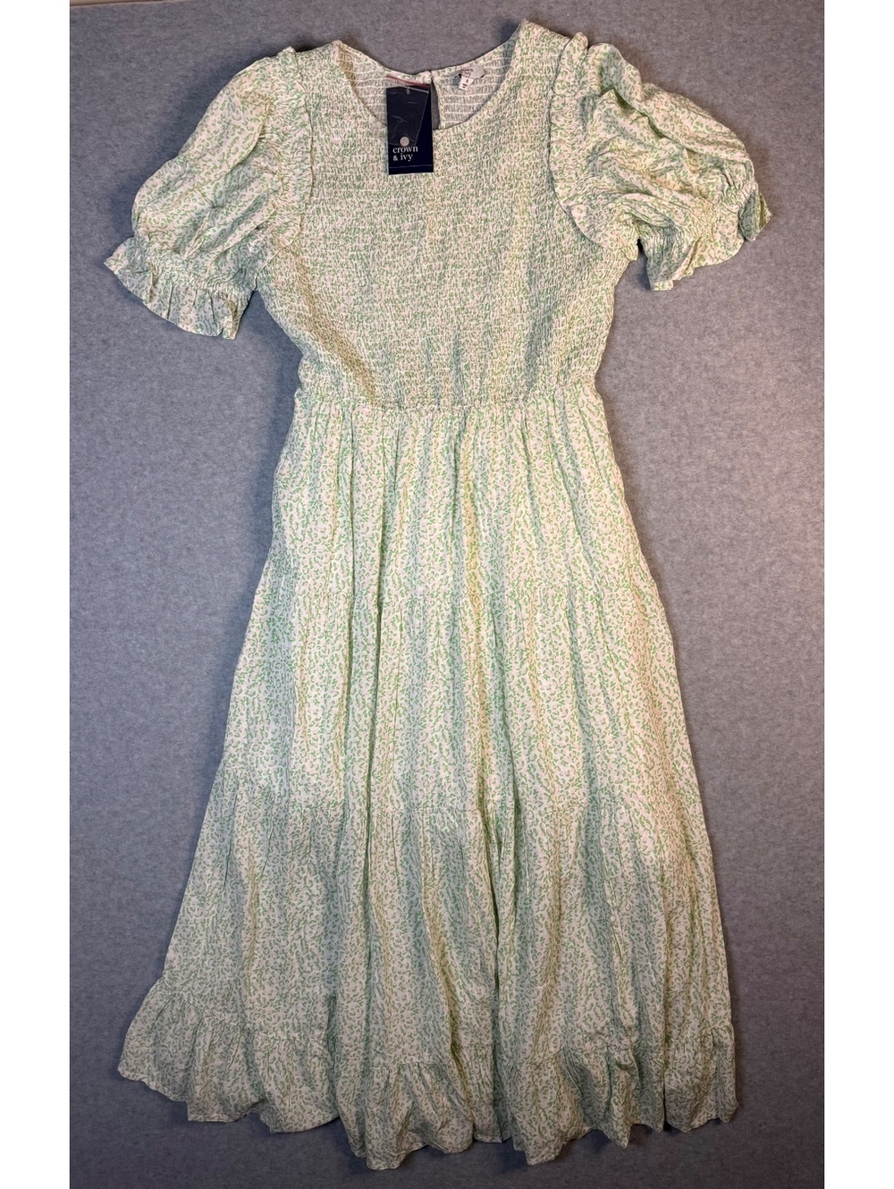 NWT Crown & Ivy Smocked Floral Maxi Dress Size 8